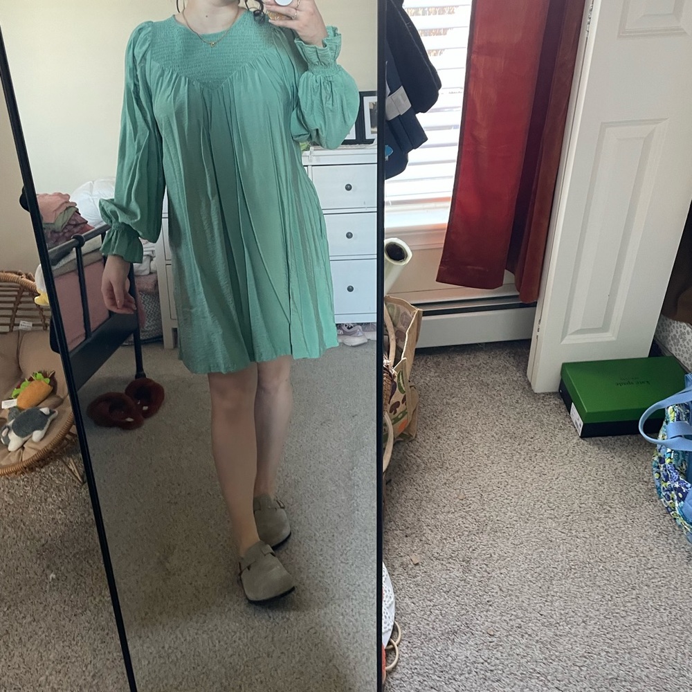 A new day creamy green dress